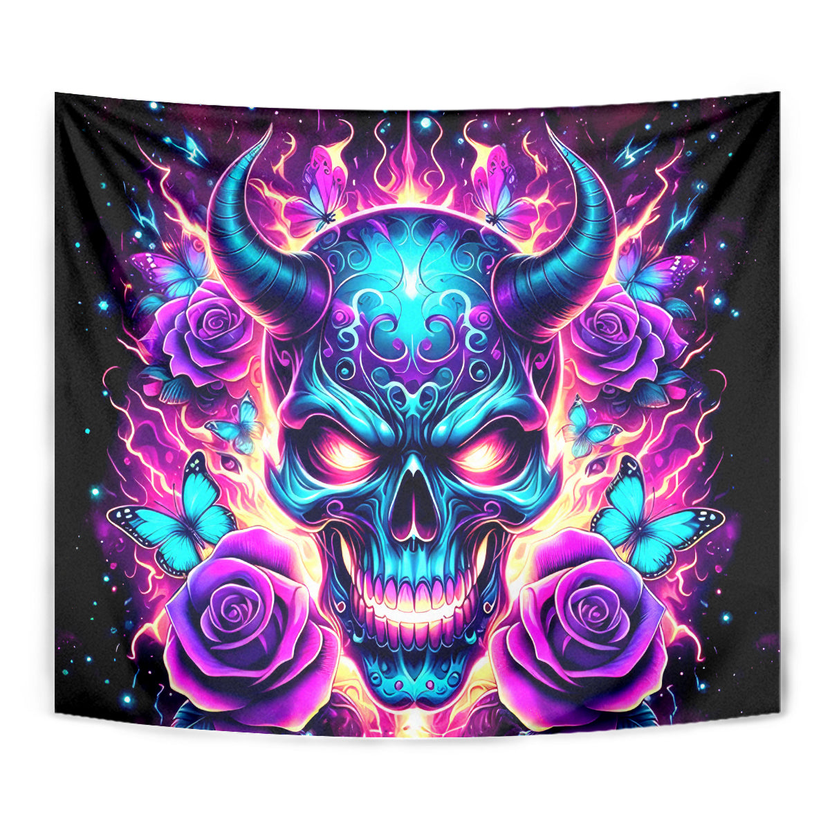 Thunder Skull Tapestry Love Me Like My Demons Do - Wonder Print Shop