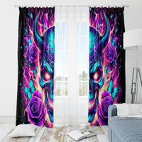 Thunder Skull Window Curtain Love Me Like My Demons Do - Wonder Print Shop