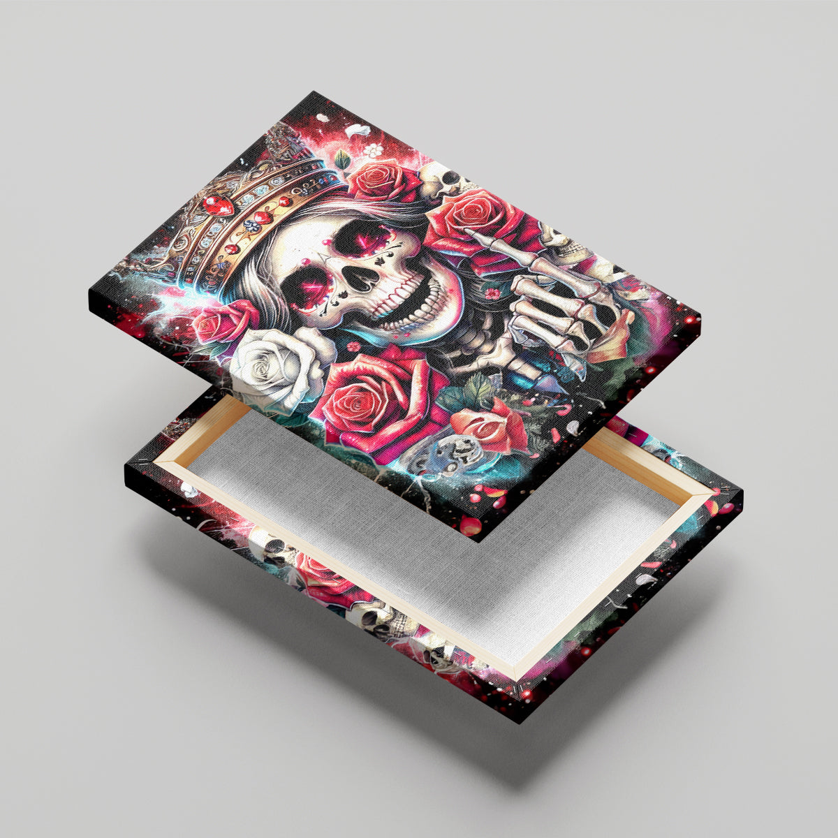 Queen Skull Canvas Wall Art Bitch I'm Not A Princess I'm The Fucking Queen - Wonder Print Shop