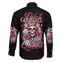 Queen Skull Family Matching Short Sleeve Bodycon Dress and Hawaiian Shirt Bitch I'm Not A Princess I'm The Fucking Queen - Wonder Print Shop