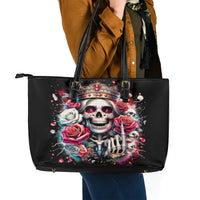 Queen Skull Leather Tote Bag Bitch I'm Not A Princess I'm The Fucking Queen - Wonder Print Shop