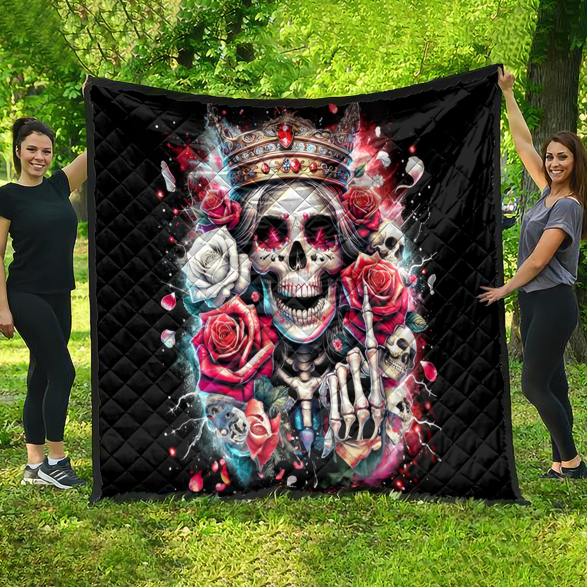 Queen Skull Quilt Bitch I'm Not A Princess I'm The Fucking Queen - Wonder Print Shop