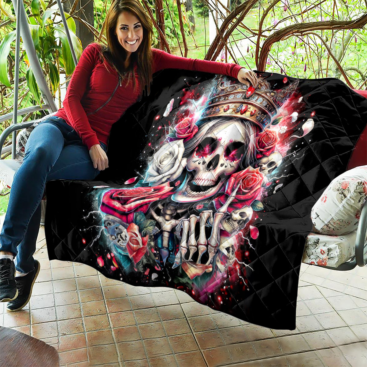 Queen Skull Quilt Bitch I'm Not A Princess I'm The Fucking Queen - Wonder Print Shop