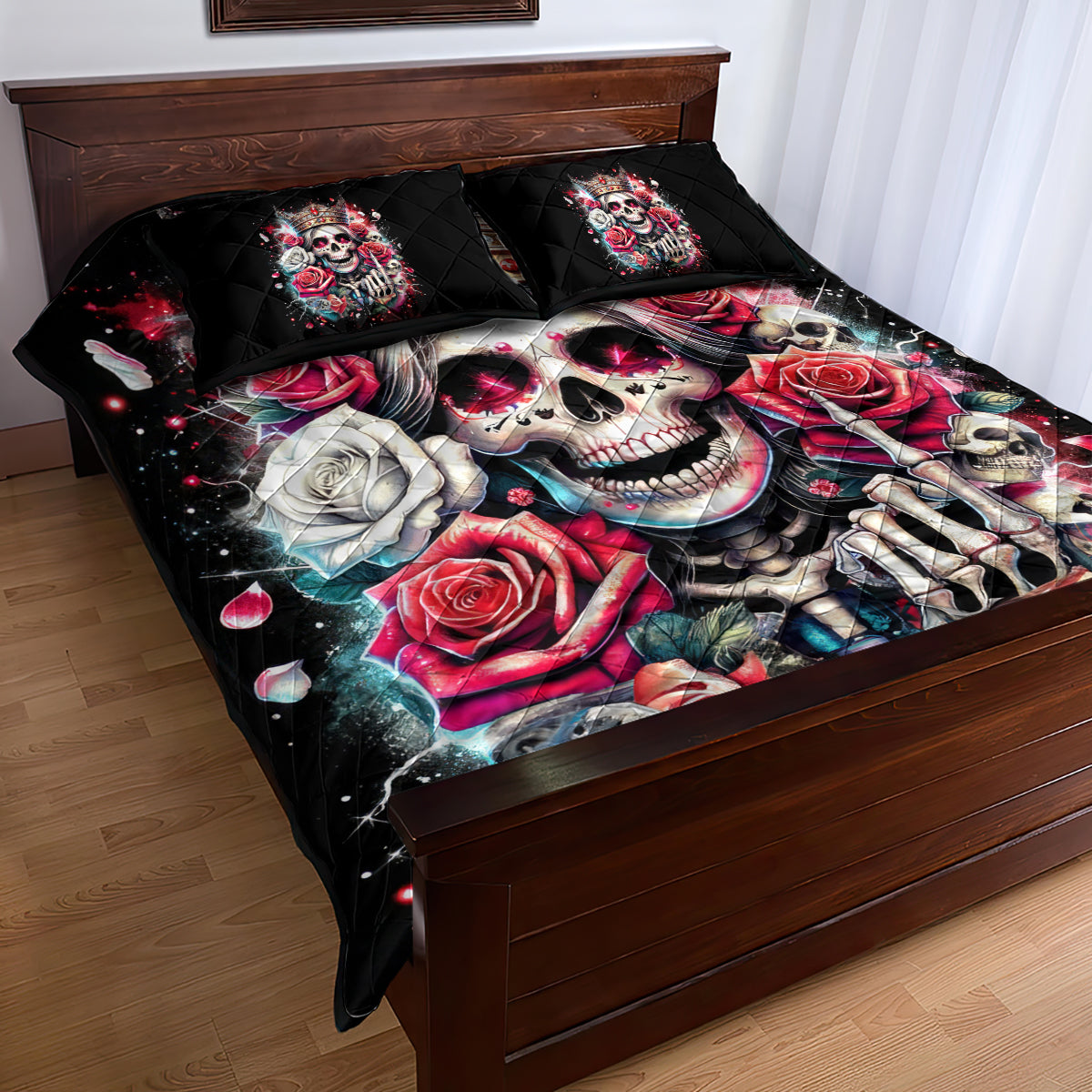 Queen Skull Quilt Bed Set Bitch I'm Not A Princess I'm The Fucking Queen - Wonder Print Shop