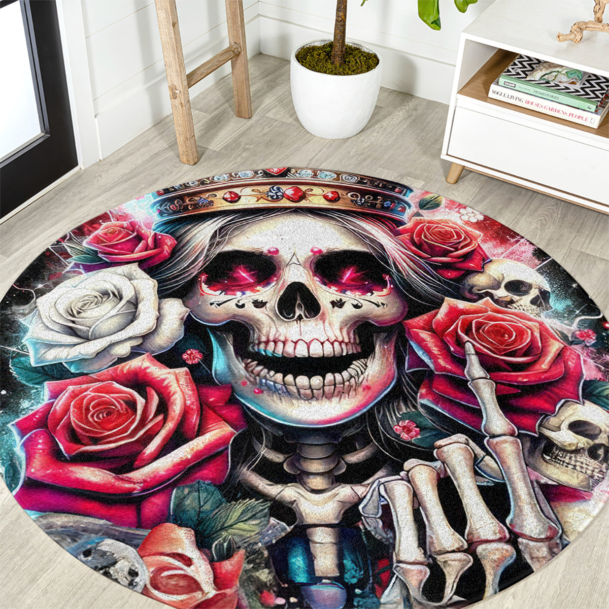 Queen Skull Round Carpet Bitch I'm Not A Princess I'm The Fucking Queen