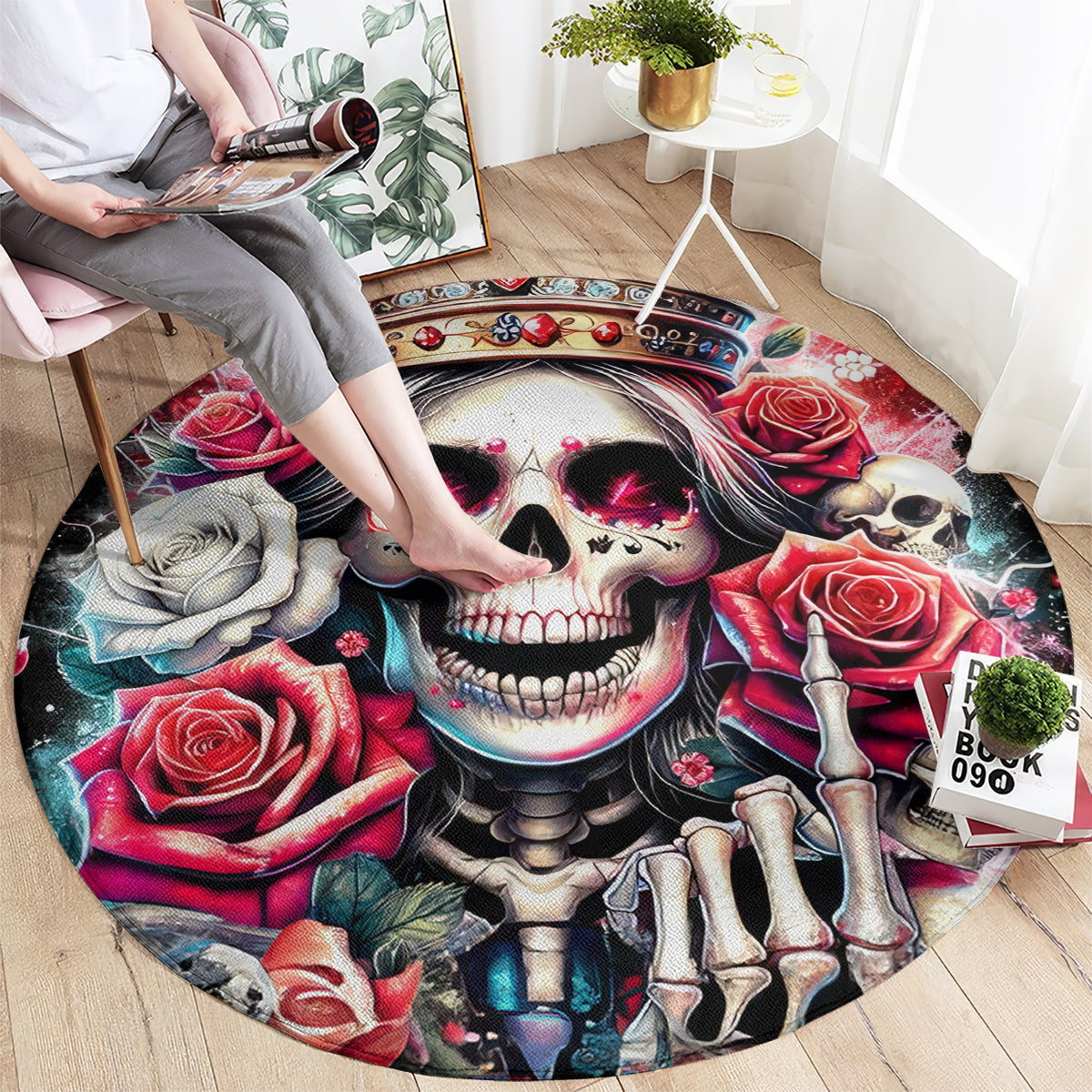 Queen Skull Round Carpet Bitch I'm Not A Princess I'm The Fucking Queen