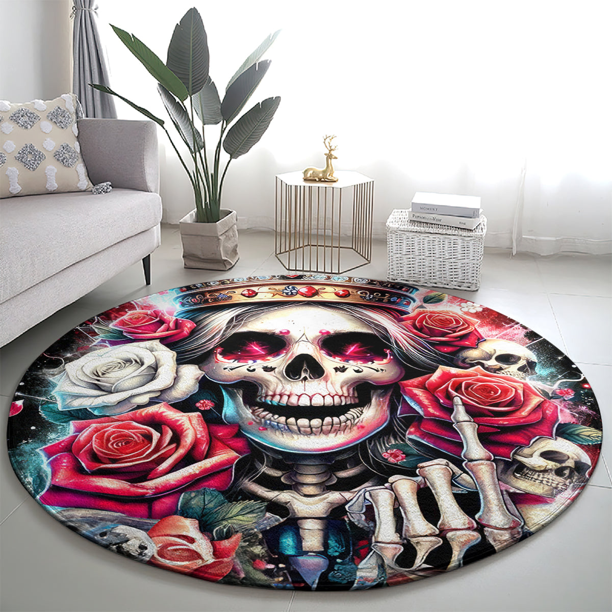 Queen Skull Round Carpet Bitch I'm Not A Princess I'm The Fucking Queen