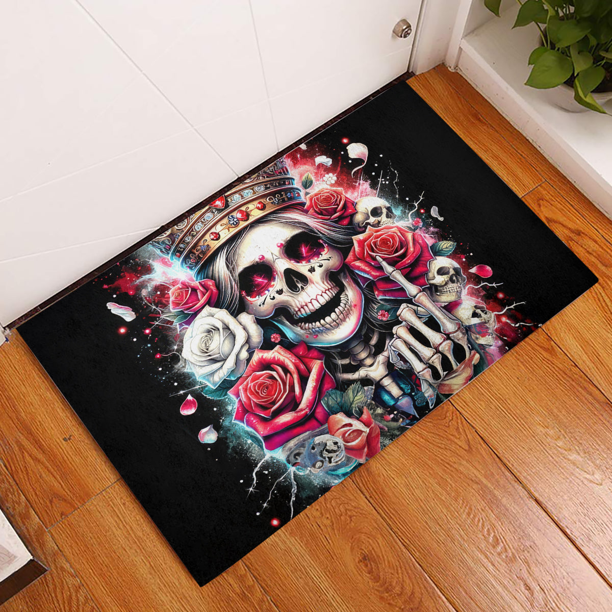 Queen Skull Rubber Doormat Bitch I'm Not A Princess I'm The Fucking Queen - Wonder Print Shop