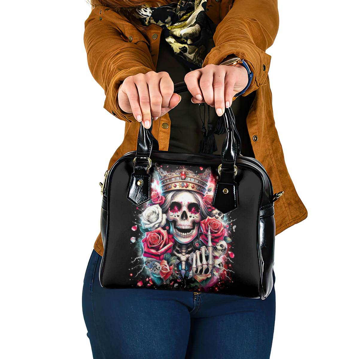 Queen Skull Shoulder Handbag Bitch I'm Not A Princess I'm The Fucking Queen