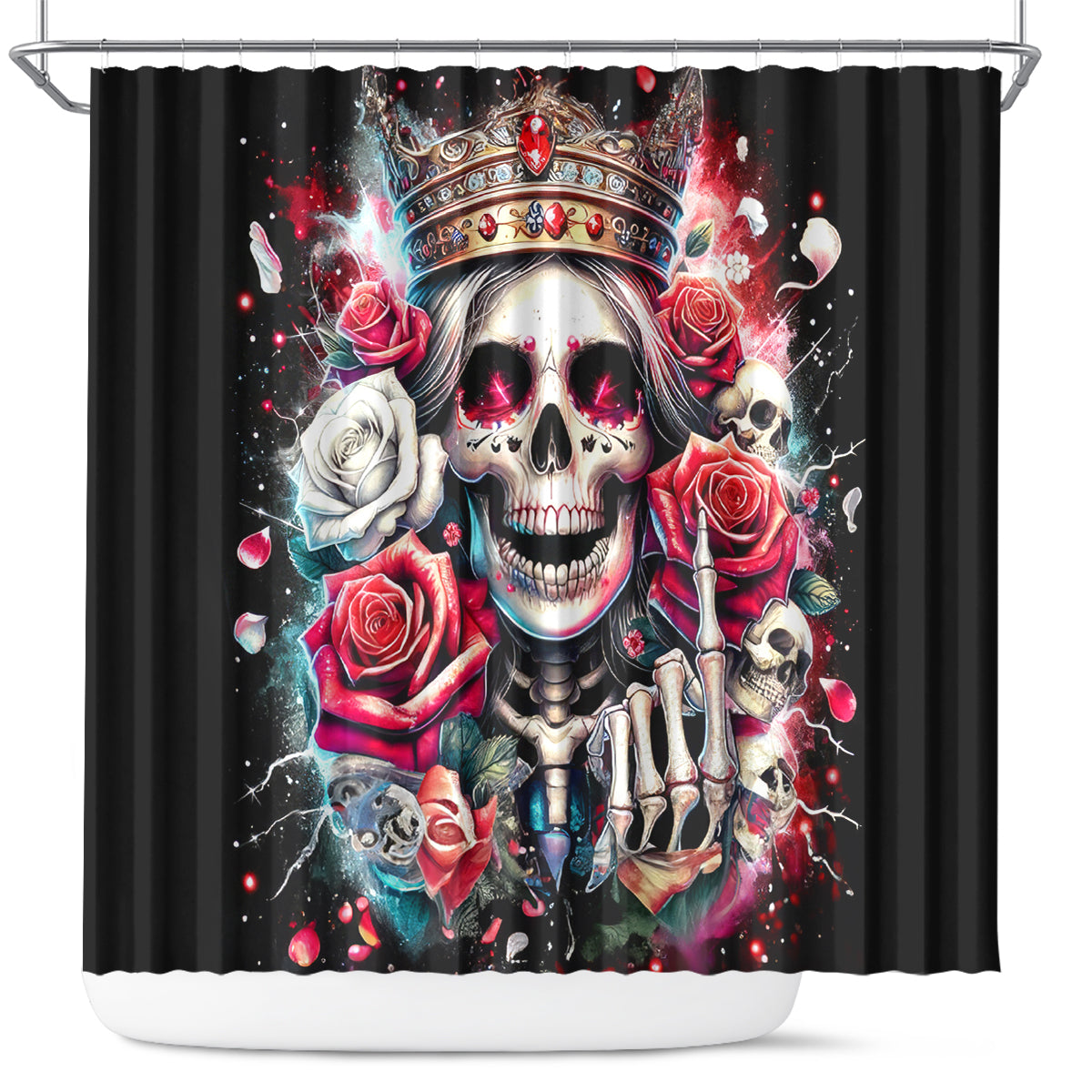 Queen Skull Shower Curtain Bitch I'm Not A Princess I'm The Fucking Queen