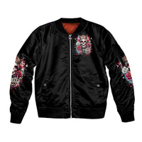 Queen Skull Sleeve Zip Bomber Jacket Bitch I'm Not A Princess I'm The Fucking Queen - Wonder Print Shop