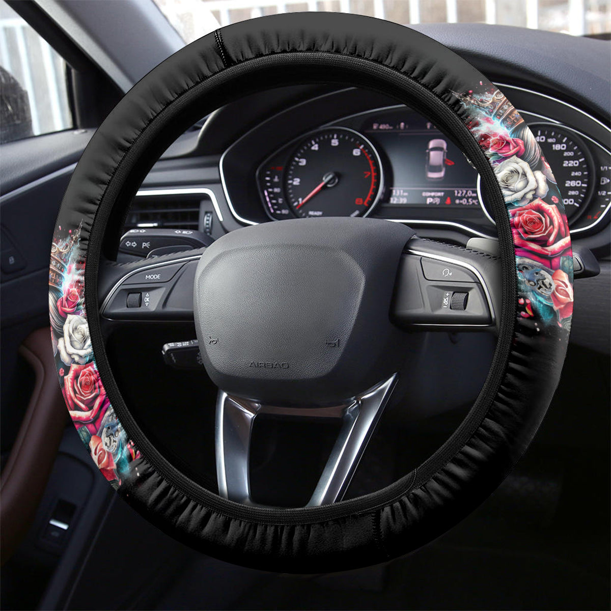 Queen Skull Steering Wheel Cover Bitch I'm Not A Princess I'm The Fucking Queen - Wonder Print Shop
