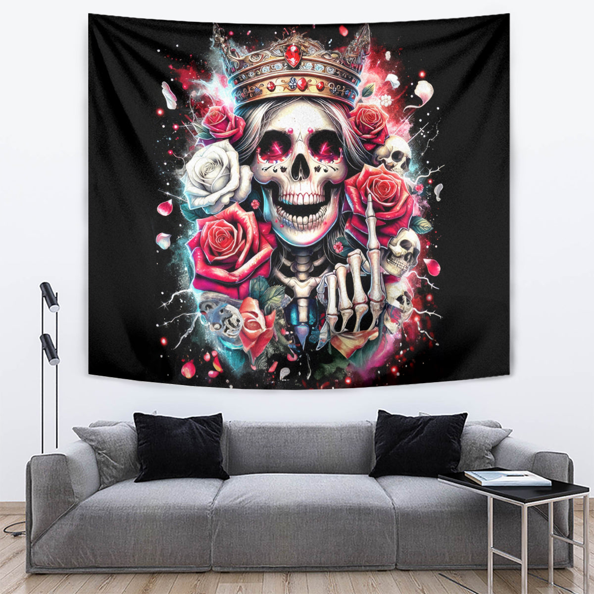 Queen Skull Tapestry Bitch I'm Not A Princess I'm The Fucking Queen - Wonder Print Shop