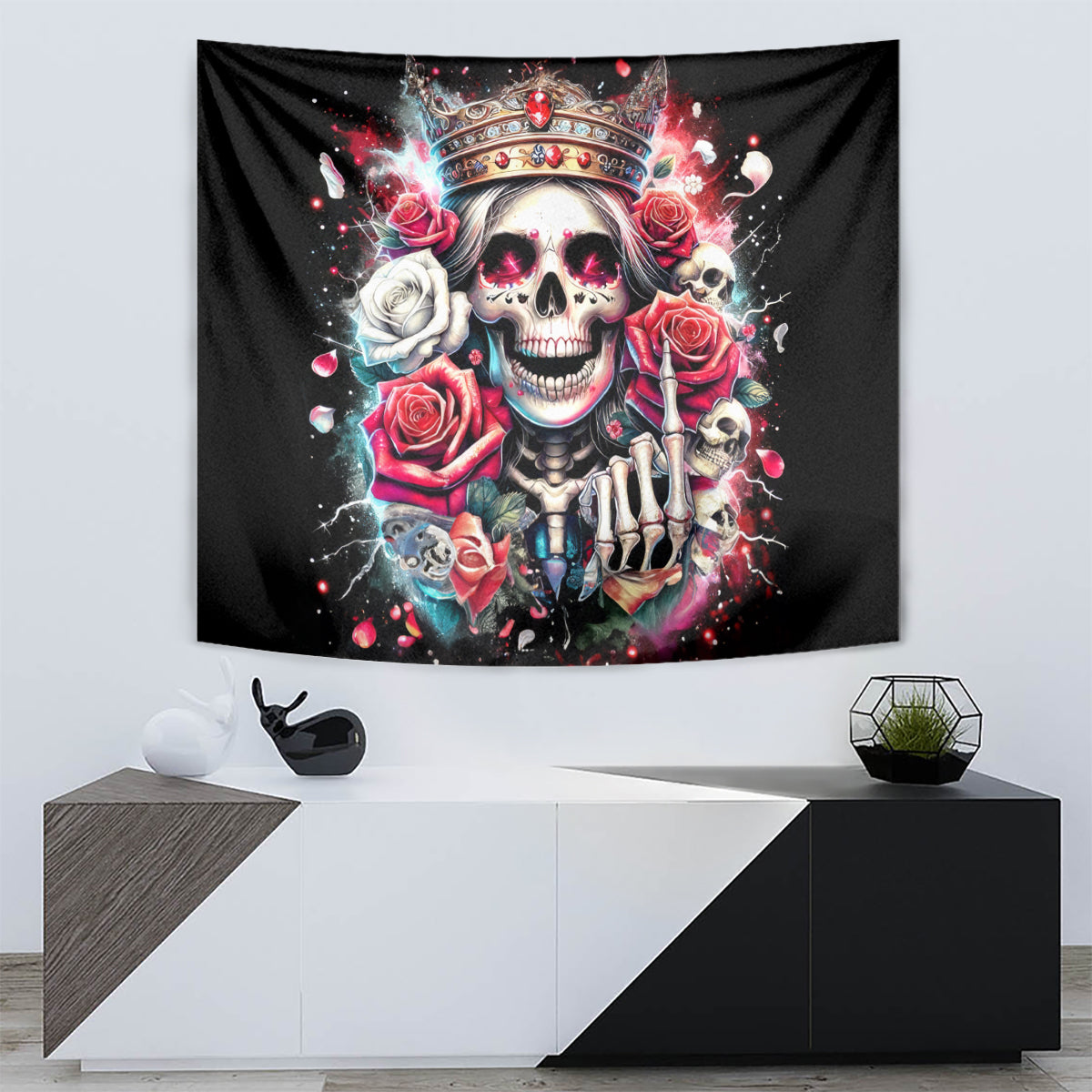 Queen Skull Tapestry Bitch I'm Not A Princess I'm The Fucking Queen - Wonder Print Shop