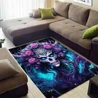 Rose Skull Area Rug I'm Never Alone My Demons Are With Me 24/7 - Wonder Print Shop