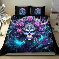 Rose Skull Bedding Set I'm Never Alone My Demons Are With Me 24/7 - Wonder Print Shop