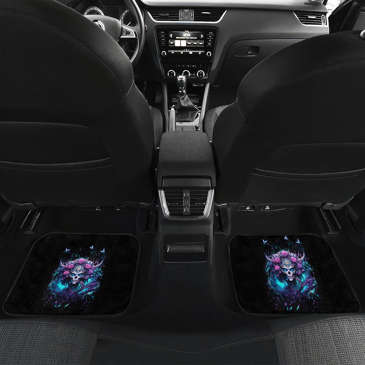 Rose Skull Car Mats I'm Never Alone My Demons Are With Me 24/7 - Wonder Print Shop