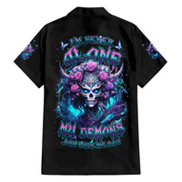 Rose Skull Family Matching Summer Maxi Dress and Hawaiian Shirt I'm Never Alone My Demons Are With Me 24/7 - Wonder Print Shop
