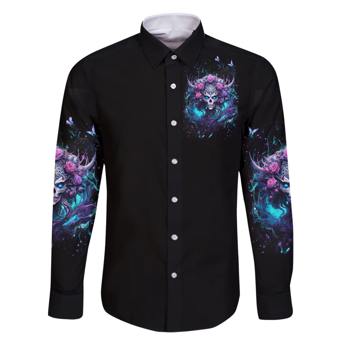 Rose Skull Family Matching Summer Maxi Dress and Hawaiian Shirt I'm Never Alone My Demons Are With Me 24/7 - Wonder Print Shop