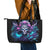 Rose Skull Leather Tote Bag I'm Never Alone My Demons Are With Me 24/7 - Wonder Print Shop