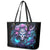 Rose Skull Leather Tote Bag I'm Never Alone My Demons Are With Me 24/7 - Wonder Print Shop