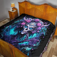 Rose Skull Quilt I'm Never Alone My Demons Are With Me 24/7 - Wonder Print Shop