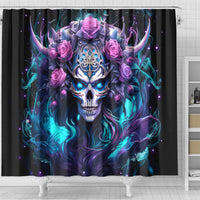 Rose Skull Shower Curtain I'm Never Alone My Demons Are With Me 24/7