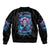 Rose Skull Sleeve Zip Bomber Jacket I'm Never Alone My Demons Are With Me 24/7 - Wonder Print Shop