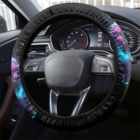 Rose Skull Steering Wheel Cover I'm Never Alone My Demons Are With Me 24/7 - Wonder Print Shop