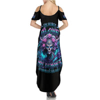Rose Skull Summer Maxi Dress I'm Never Alone My Demons Are With Me 24/7 - Wonder Print Shop