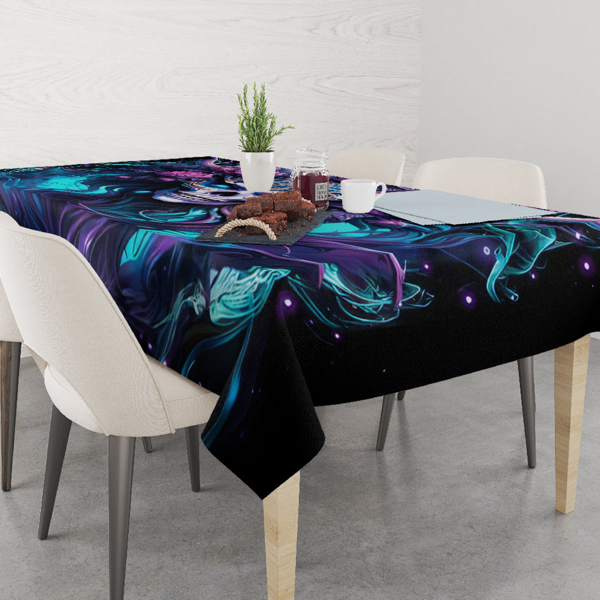 Rose Skull Tablecloth I'm Never Alone My Demons Are With Me 24/7 - Wonder Print Shop