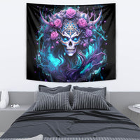 Rose Skull Tapestry I'm Never Alone My Demons Are With Me 24/7 - Wonder Print Shop