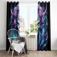 Rose Skull Window Curtain I'm Never Alone My Demons Are With Me 24/7 - Wonder Print Shop