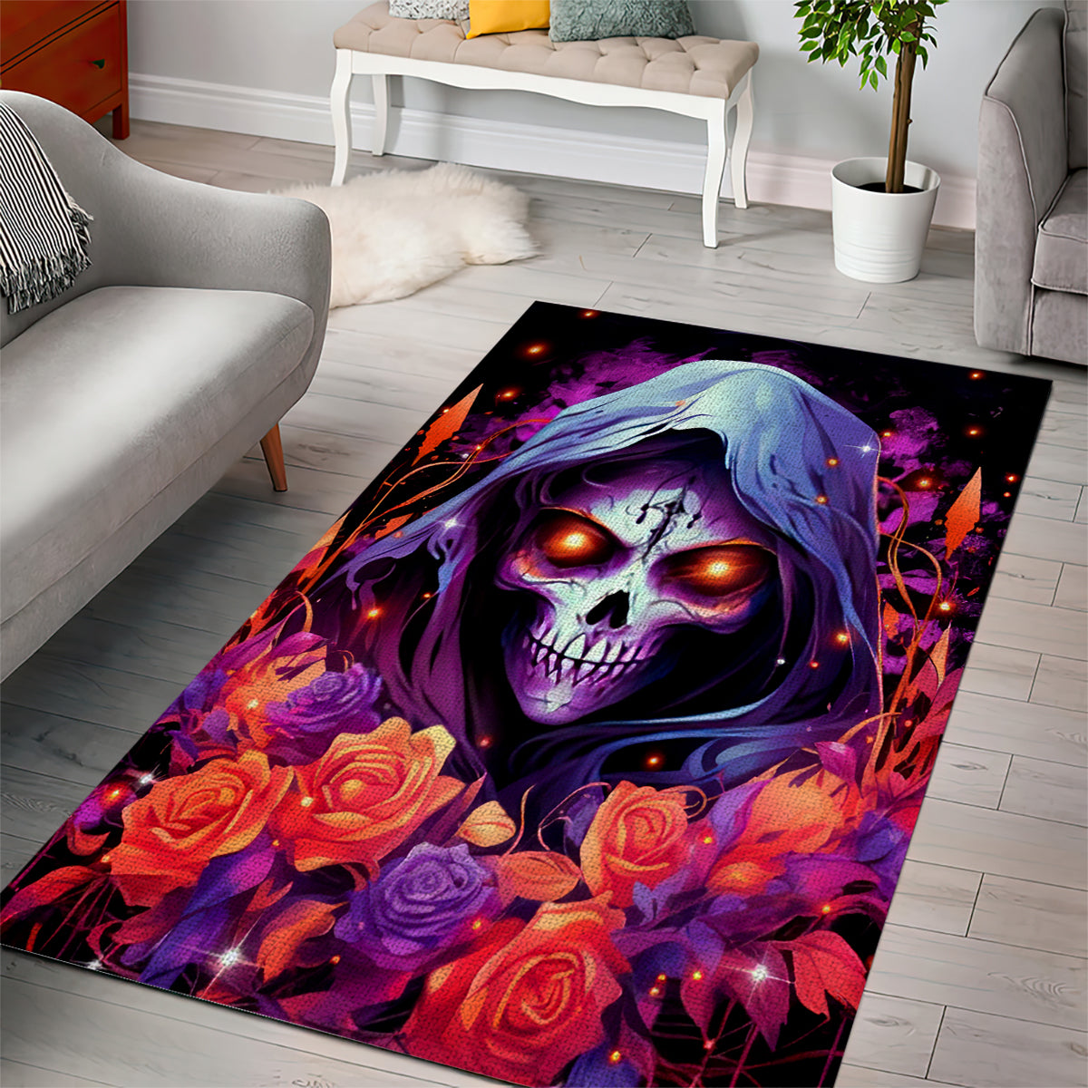 Rose Skull Area Rug F Bomb Mom I Sprinkle That Shit Like Confetti - Wonder Print Shop