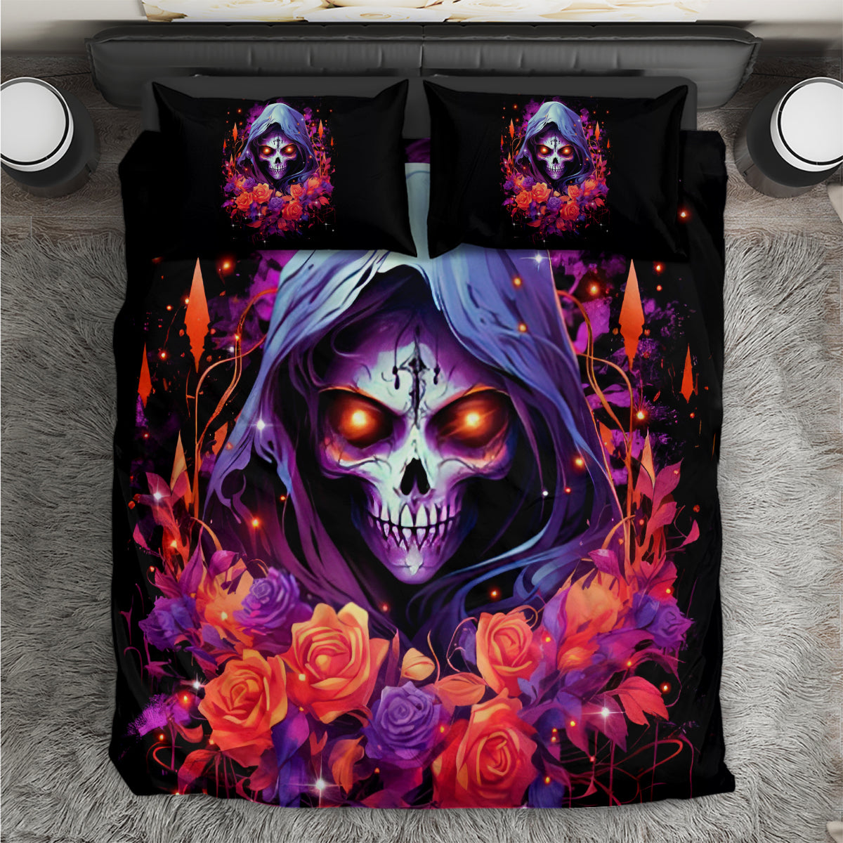 Rose Skull Bedding Set F Bomb Mom I Sprinkle That Shit Like Confetti - Wonder Print Shop