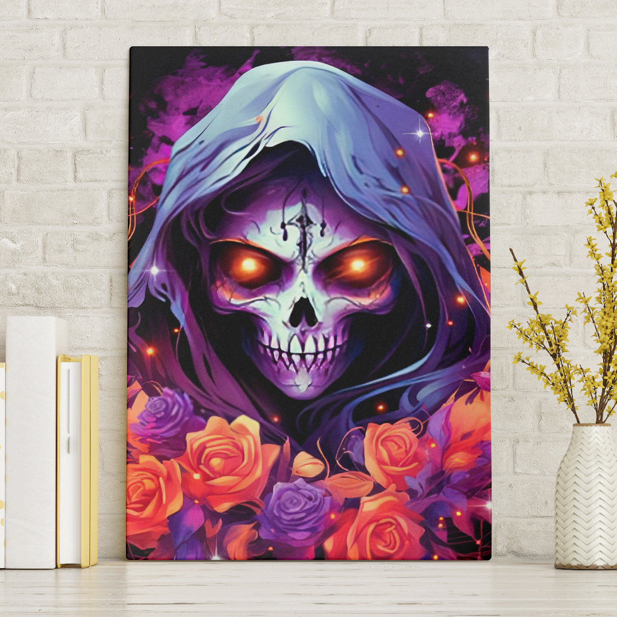 Rose Skull Canvas Wall Art F Bomb Mom I Sprinkle That Shit Like Confetti - Wonder Print Shop