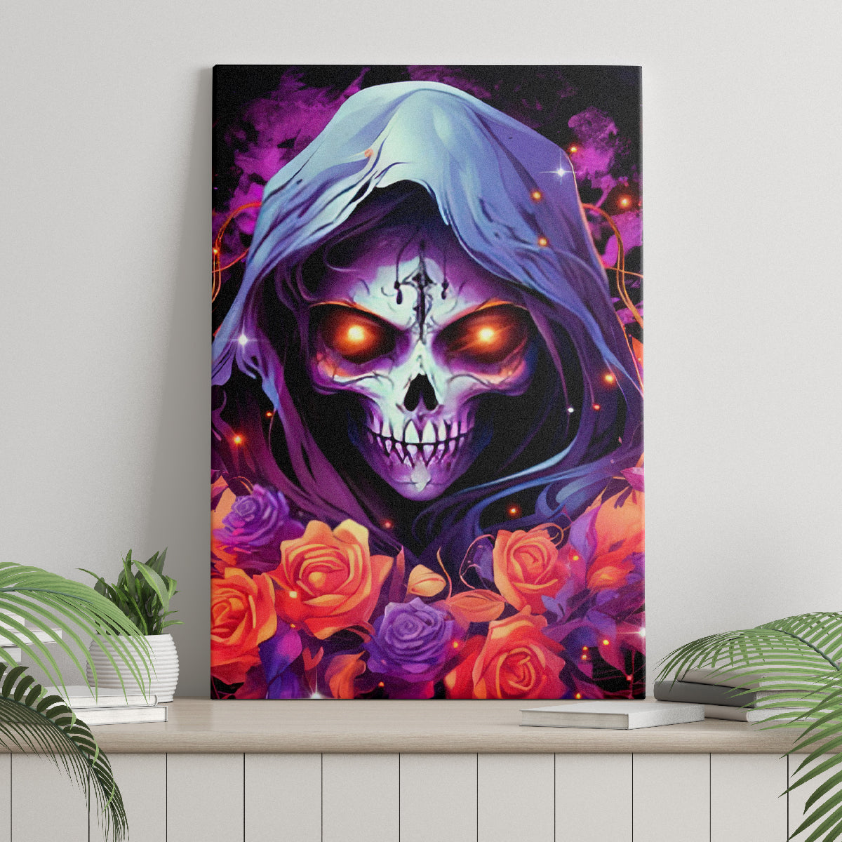 Rose Skull Canvas Wall Art F Bomb Mom I Sprinkle That Shit Like Confetti - Wonder Print Shop
