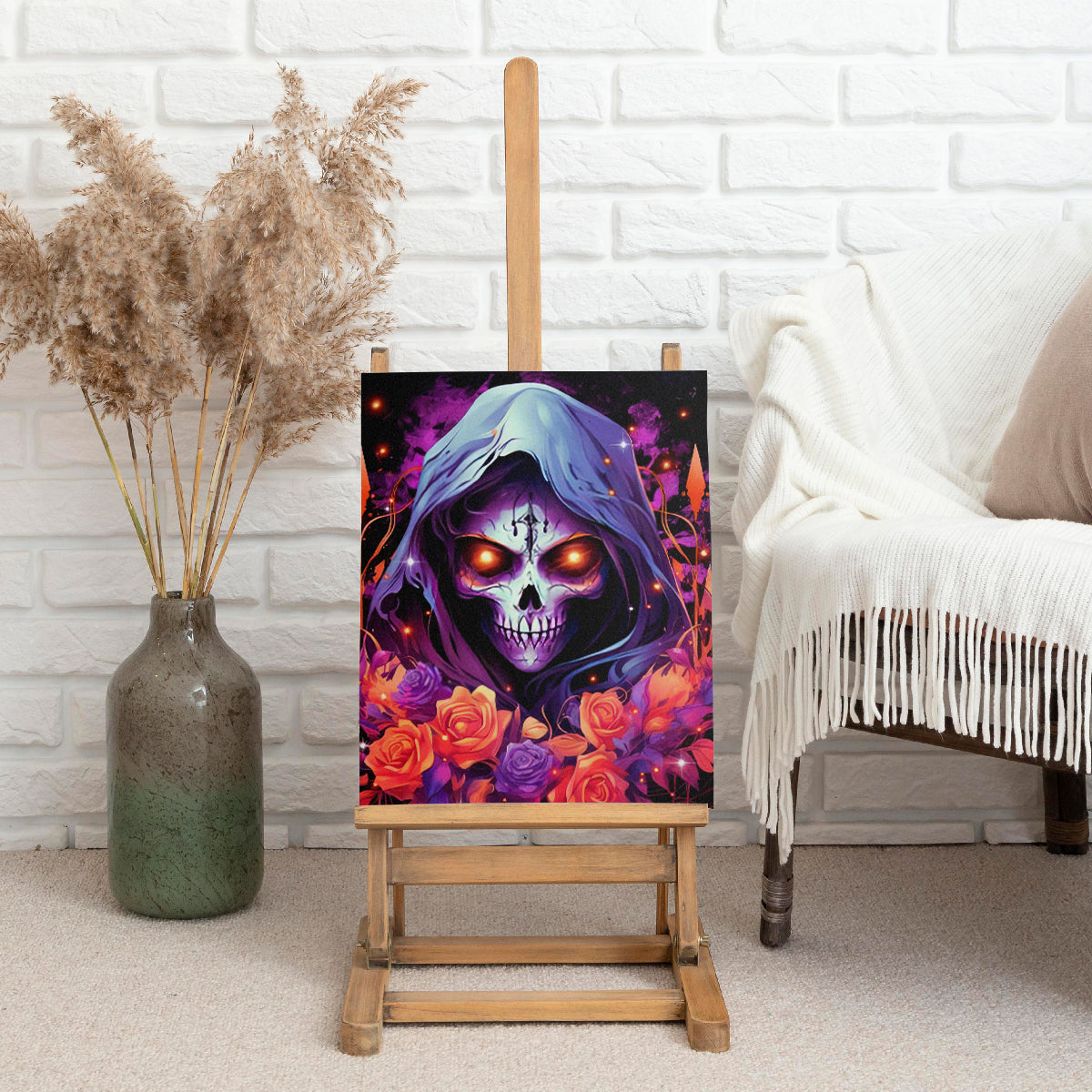 Rose Skull Canvas Wall Art F Bomb Mom I Sprinkle That Shit Like Confetti - Wonder Print Shop