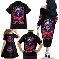 Rose Skull Family Matching Off Shoulder Long Sleeve Dress and Hawaiian Shirt F Bomb Mom I Sprinkle That Shit Like Confetti - Wonder Print Shop