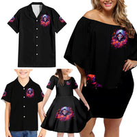 Rose Skull Family Matching Off Shoulder Short Dress and Hawaiian Shirt F Bomb Mom I Sprinkle That Shit Like Confetti - Wonder Print Shop