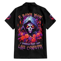 Rose Skull Family Matching Short Sleeve Bodycon Dress and Hawaiian Shirt F Bomb Mom I Sprinkle That Shit Like Confetti - Wonder Print Shop