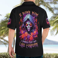 Rose Skull Hawaiian Shirt F Bomb Mom I Sprinkle That Shit Like Confetti - Wonder Print Shop