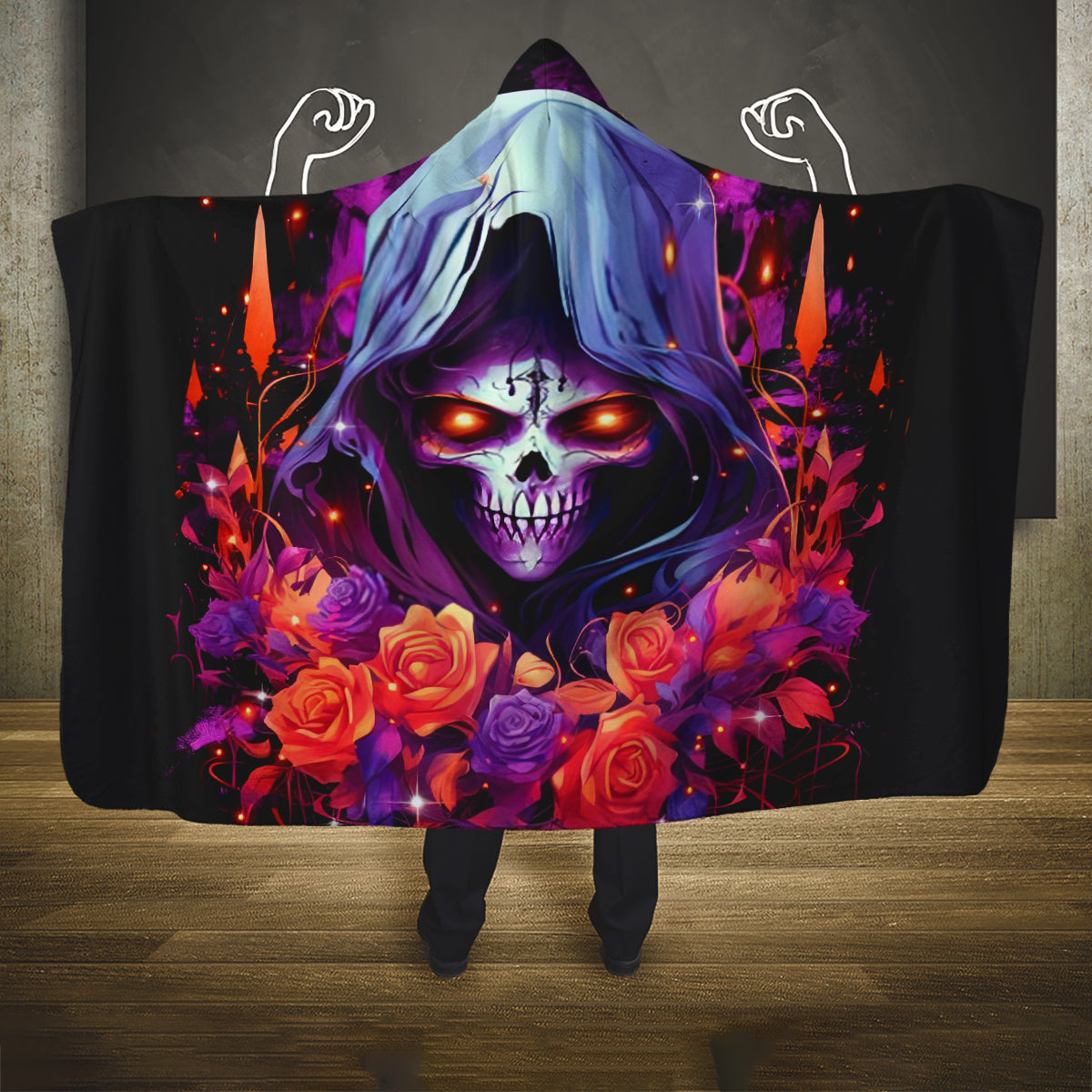 Rose Skull Hooded Blanket F Bomb Mom I Sprinkle That Shit Like Confetti