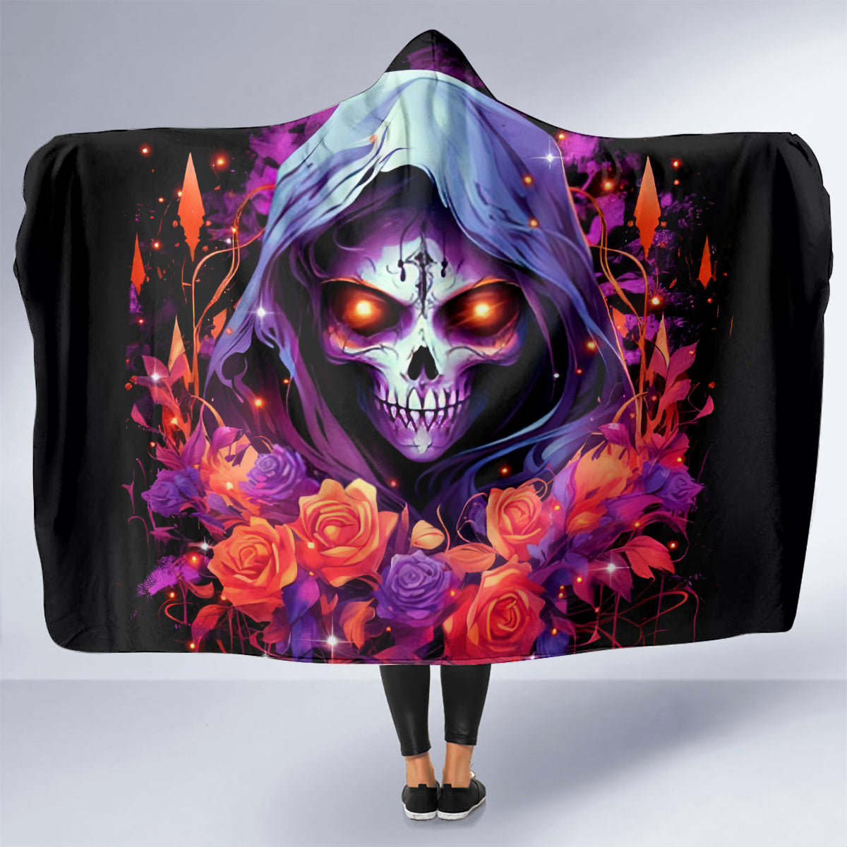 Rose Skull Hooded Blanket F Bomb Mom I Sprinkle That Shit Like Confetti