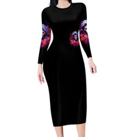 Rose Skull Long Sleeve Bodycon Dress F Bomb Mom I Sprinkle That Shit Like Confetti - Wonder Print Shop