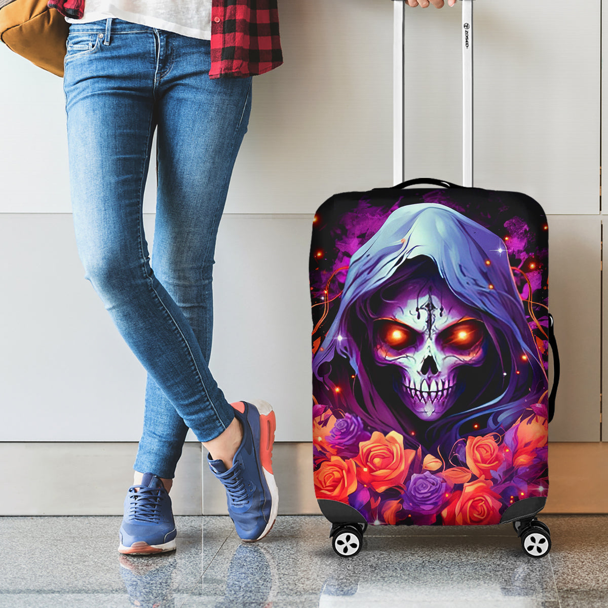 Rose Skull Luggage Cover F Bomb Mom I Sprinkle That Shit Like Confetti - Wonder Print Shop