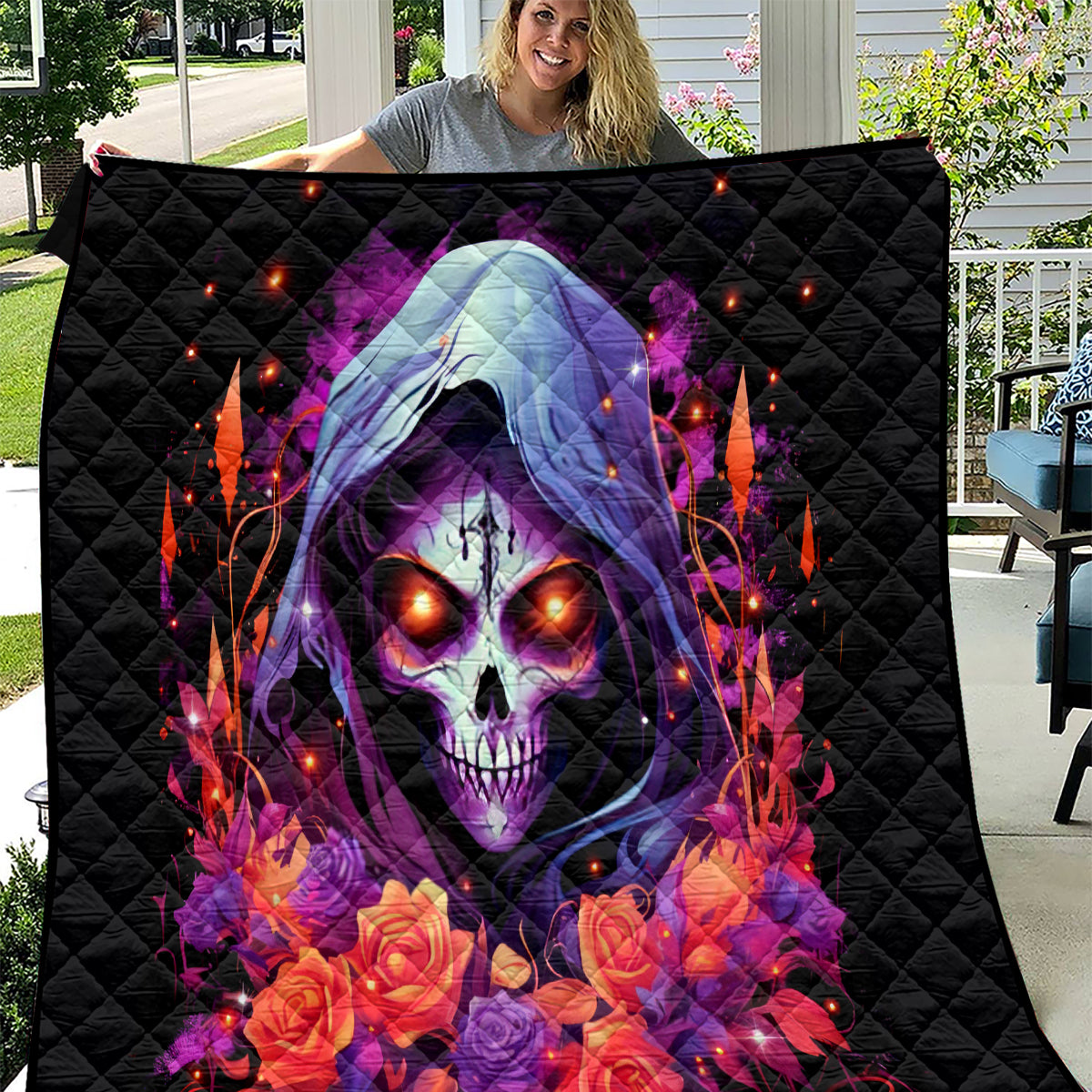 Rose Skull Quilt F Bomb Mom I Sprinkle That Shit Like Confetti - Wonder Print Shop