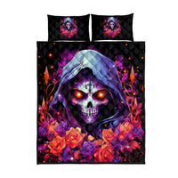 Rose Skull Quilt Bed Set F Bomb Mom I Sprinkle That Shit Like Confetti - Wonder Print Shop