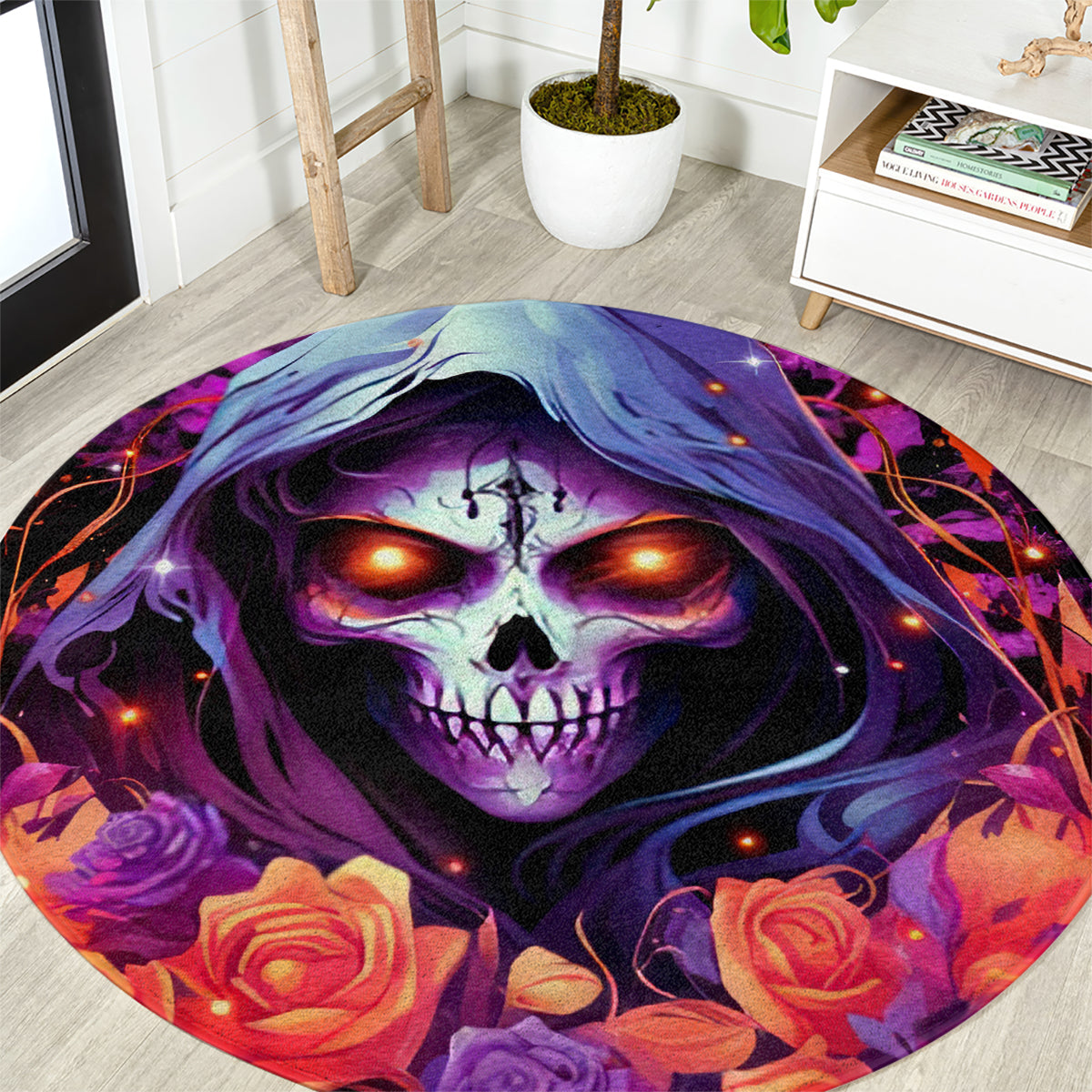 Rose Skull Round Carpet F Bomb Mom I Sprinkle That Shit Like Confetti