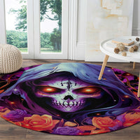Rose Skull Round Carpet F Bomb Mom I Sprinkle That Shit Like Confetti